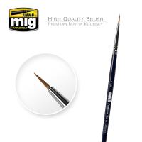 Ammo Mig Premium Marta Kolinsky Round Brush, 2/0 (Special Order)