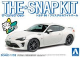 Aoshima 1/32 SNAP KIT #08-CW Toyota 86 (Crystal White Pearl) (Special Order)