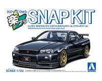 Aoshima 1/32 SNAP KIT #12CU-BP Nissan R34 Skyline GT-R Custom Wheel (Black Pearl) (Special Order)