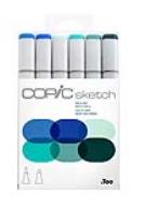 Copic Sketch Marker Sea & Sky 6Pc Set (Special Order)