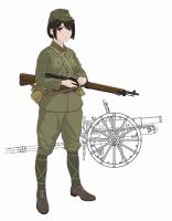 FineMolds 1/35 Historic Costume Girl Type 41 75mm Mountain Gun with Figure 'Konoka' (Special Order)