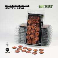 Gamers Grass Battle Ready Bases - Molten Lava - Round 25mm (x12) (Special Order)