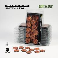 Gamers Grass Battle Ready Bases - Molten Lava - Round 28mm (x10) (Special Order)