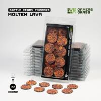 Gamers Grass Battle Ready Bases - Molten Lava - Round 32mm (x8) (Special Order)