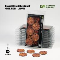 Gamers Grass Battle Ready Bases - Molten Lava - Round 40mm (x5) (Special Order)