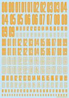 HiQ Parts CND Decal Number Yellow Orange (1pc) (Special Order)