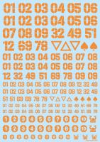 HiQ Parts DZ Number Decal Orange (1pc) (Special Order)