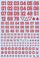 HiQ Parts DZ Number Decal Red (1pc) (Special Order)