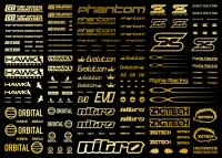 HiQ Parts Sponsor Logo Decal 01S Gold (1pc) [Sale ends when item is out of stock] (Special Order)