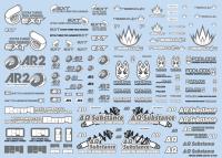 HiQ Parts Sponsor Logo Decal 02S Gray / Dark Gray (1pc) [Sale ends when item is out of stock] (Special Order)