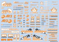 HiQ Parts Sponsor Logo Decal 02S Orange / Dark Gray (1pc) [Sale ends when item is out of stock] (Special Order)
