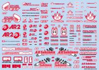 HiQ Parts Sponsor Logo Decal 02S Red / Dark Gray (1pc) [Sale ends when item is out of stock] (Special Order)