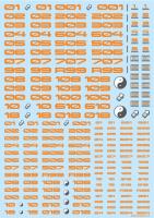 HiQ Parts TR Decal 3 Number Orange (1pc) (Special Order)