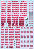 HiQ Parts TR Decal 3 Number Red (1pc) (Special Order)