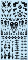 HiQ Parts Tattoo Decal 03 'Fire' Black (1pc) (Special Order)