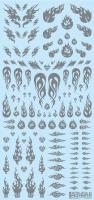 HiQ Parts Tattoo Decal 03 'Fire' Clear Black (1pc) (Special Order)