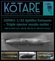 Kotare 1/32 Spitfire Exhausts, Mk.Ia (Mid/Late) (Special Order)