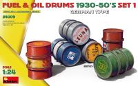 MiniArt 1/24 Fuel & Oil Drums 1930-50’S Set 1. German Type (Special Order)