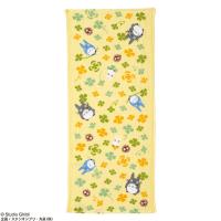 Marushin Studio Ghibli Imabari Gauze Series (Face Towel) "My Neighbor Totoro" - Flower (Clovers), Size: 13.4" x 31.5" (Special Order)