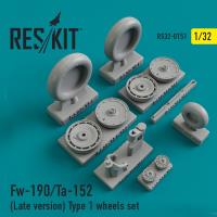 Res/Kit Fw-190/Ta-152 (Late version) Type 1 wheels set (Special Order)