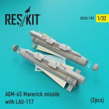 Res/Kit AGM-65 Maverick missile with LAU-117 (2pcs)(AV-8b, A-10, F-16, F-18) (Special Order)