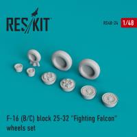 Res/Kit F-16 (B/C) block 25-32 'Fighting Falcon' wheels set (Special Order)
