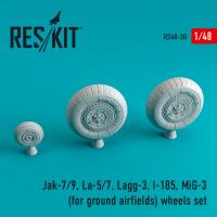 Res/Kit Jak-7/9, La-5/7, Lagg-3, I-185, MiG-3 for ground airfields wheels set (Special Order)