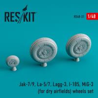 Res/Kit Jak-7/9, La-5/7, Lagg-3, I-185, MiG-3 (for dry airfields) wheels set (Special Order)