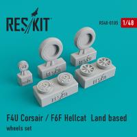 Res/Kit F4U Corsair / F6F Hellcat Land based wheels set (Special Order)