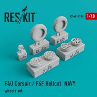 Res/Kit F4U Corsair / F6F Hellcat NAVY wheels set (Special Order)