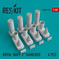 Res/Kit ROYAL NAVY 2' lAUNCHER (4 pcs) Phantom, Harrier, Sea Vixen, Buccaneer (Special Order)