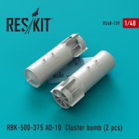 Res/Kit RBK-500-375 __-10 Cluster bomb (2 pcs) Su-17, Su-24, Su-25, Su-34, MiG-21, MiG-27 (Special Order)