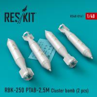 Res/Kit RBK-250 PTAB-2,5M Cluster bomb (4 pcs) (Su-7, Su-17, Su-22, Su-24, Su-25, Su-34, MiG-21, MiG-27) (Special Order)