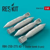 Res/Kit RBK-250-275 AO-1 Cluster bomb (4 pcs) (Su-7, Su-17, Su-22, Su-24, Su-25, Su-34, MiG-21, MiG-27) (Special Order)