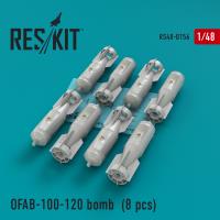 Res/Kit OFAB-100-120 bomb (8 pcs) Su-7, Su-17, Su-24, Su-25, Su-27, Su-30, Su-34, MiG-21, MiG-27, Yak-38, Jak-130 (Special Order)