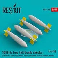 Res/Kit 1000 lb free fall bomb checks (114 tail-947 tail fuze) (Canberra, Harrier, Buccaneer, Tornado, Phantom, Hunter) (4 pcs) (Special Order)