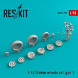 Res/Kit J-35 Draken wheels set type 1 (Special Order)