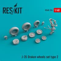 Res/Kit J-35 Draken wheels set type 2 (Special Order)