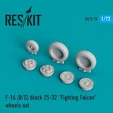 Res/Kit General Dynamics F-16 (B/C) block 25-32 'Fighting Falcon' wheels set (Special Order)