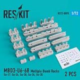 Res/Kit MBD3-U6-68 Multiple Bomb Racks (Su-17, Su-24, Su-30, Su-34, Su-35) (2 pcs) (Special Order)