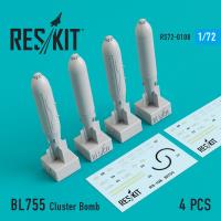Res/Kit BL755 Cluster Bomb (4 pcs) (, Jaguar, Harrier, Phantom, MiG-27) (Special Order)