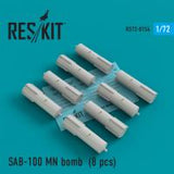 Res/Kit SAB-100 MN bomb (8 pcs) Su-7, Su-17, Su-24, Su-25, Su-27, Su-30, Su-34, MiG-21, MiG-27, Yak-38, Jak-130 (Special Order)