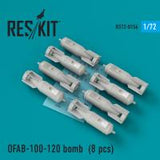 Res/Kit OFAB-100-120 bomb (8 pcs) Su-7, Su-17, Su-24, Su-25, Su-27, Su-30, Su-34, MiG-21, MiG-27, Yak-38, Jak-130 (Special Order)