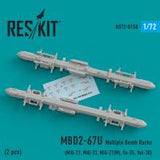 Res/Kit MBD2-67U (2 pcs) Multiple Bomb Racks (MiG-21, MiG-23, MiG-27(_), Su-25, Yak-38) (Special Order)