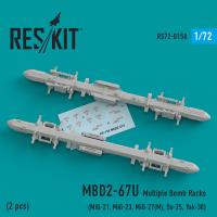 Res/Kit MBD2-67U (2 pcs) Multiple Bomb Racks (MiG-21, MiG-23, MiG-27(_), Su-25, Yak-38) (Special Order)