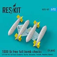 Res/Kit 1000 lb free fall bomb checks (114 tail-947 tail fuze) (Canberra, Harrier, Buccaneer, Tornado, Phantom, Hunter) (4 pcs) (Special Order)