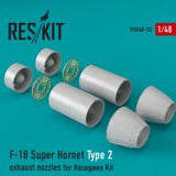 Res/Kit F-18 Super Hornet Type 2 exhaust nozzles for Hasegawa Kit (Special Order)
