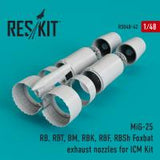 Res/Kit MiG-25 RB, RBT, BM, RBK, RBF, RBSh Foxbat exhaust nozzles for ICM Kit (Special Order)