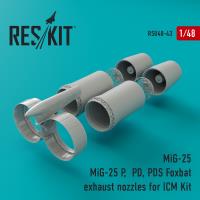 Res/Kit MiG-25 P, PD, PDS Foxbat exhaust nozzles for ICM Kit (Special Order)