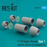 Res/Kit F-18 Super Hornet Type 1 exhaust nozzles for Hasegawa Kit (Special Order)